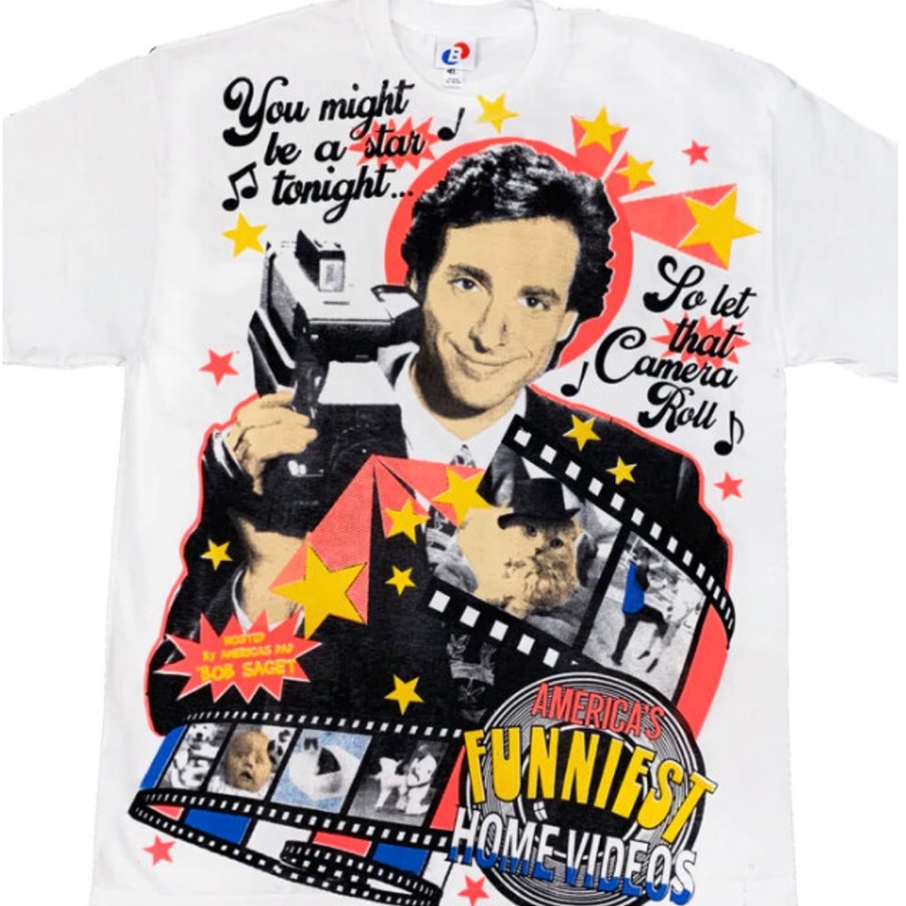 Backstock Co All Over Print AOP Bob Saget America’s Funniest Size Large T-shirt